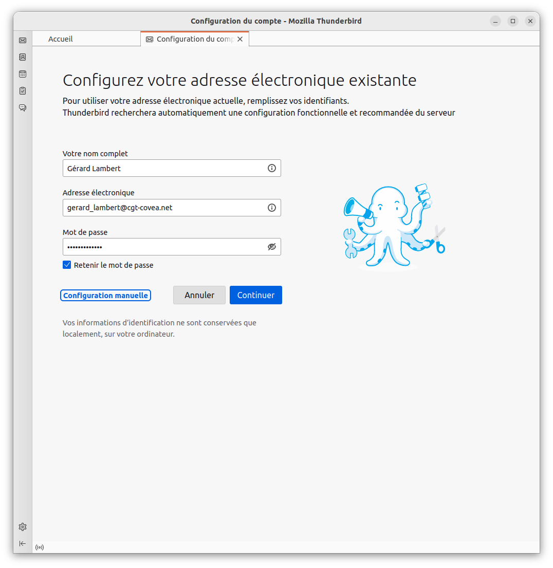 configuration d&rsquo;une adresse électronique